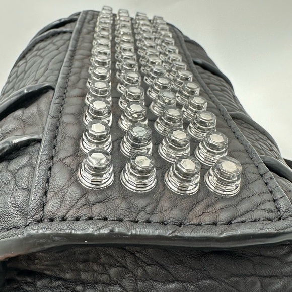 ALEXANDER WANG Pebbled Lambskin Inside Out Rockie Black Clear Resin Hardware - Picture 7 of 15